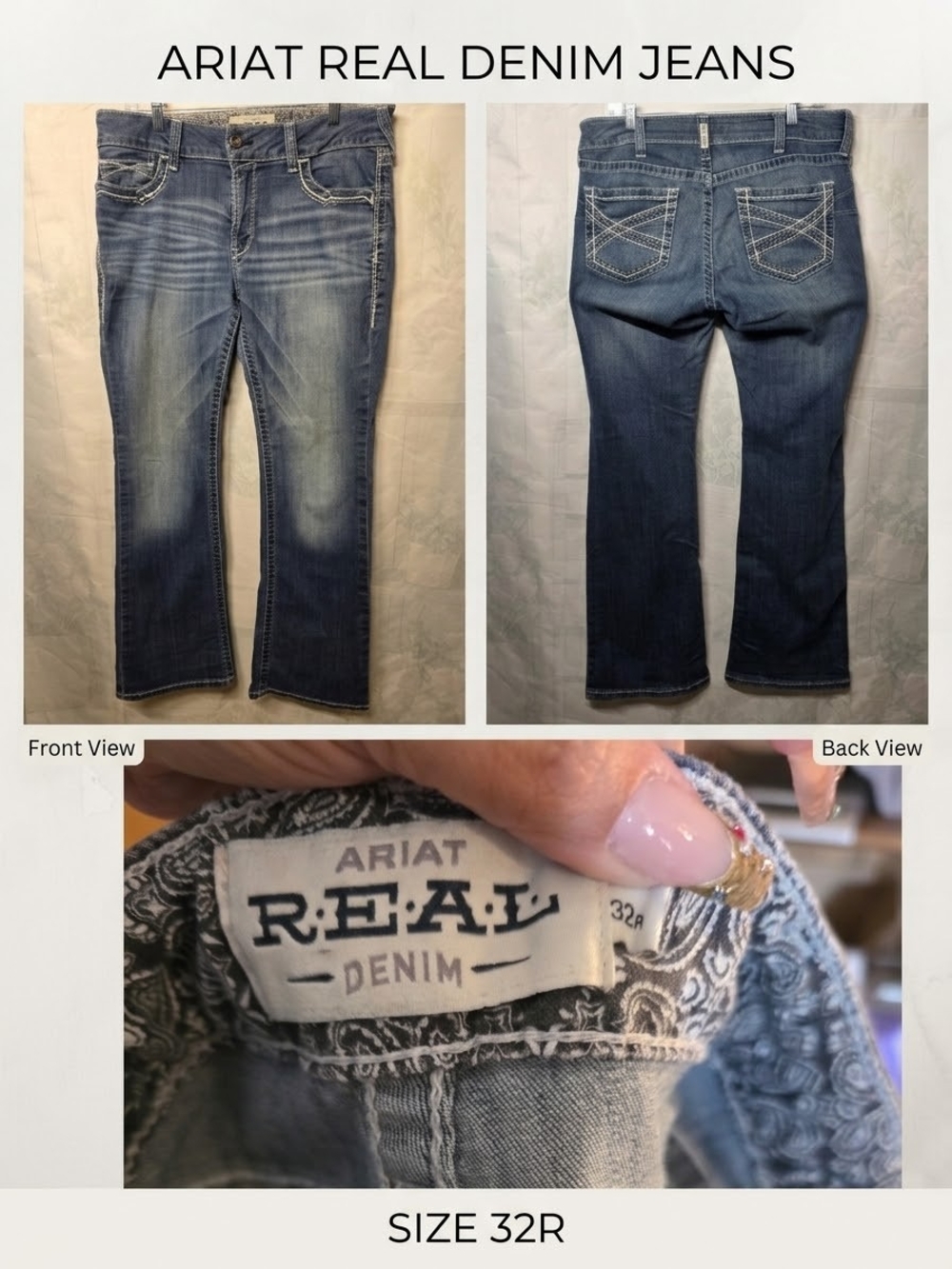 Ariat Boot Cut Jeans in Faded Blue Wash